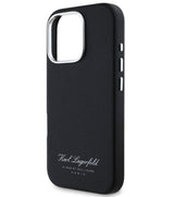 Кожен Калъф за iPhone 16 Pro Max, Karl Lagerfeld Grained PU Hotel RSG Case, Черен (4)