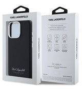 Кожен Калъф за iPhone 16 Pro Max, Karl Lagerfeld Grained PU Hotel RSG Case, Черен (5)