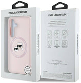 MagSafe Калъф за Samsung S25 Plus, Karl Lagerfeld Silicone Double Heads Case, Розов (7)