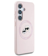 MagSafe Калъф за Samsung S25 Plus, Karl Lagerfeld Silicone Double Heads Case, Розов (4)