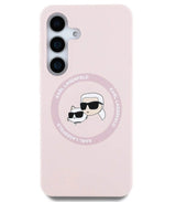 MagSafe Калъф за Samsung S25 Plus, Karl Lagerfeld Silicone Double Heads Case, Розов
