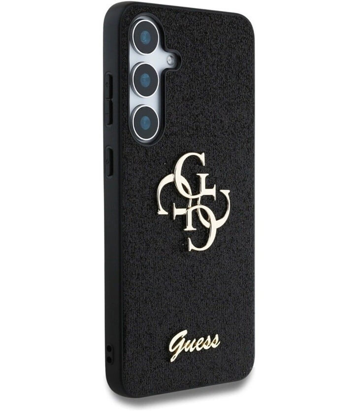 Калъф за Samsung S25, Guess Glitter 4G Metal Logo Case, Черен (4)