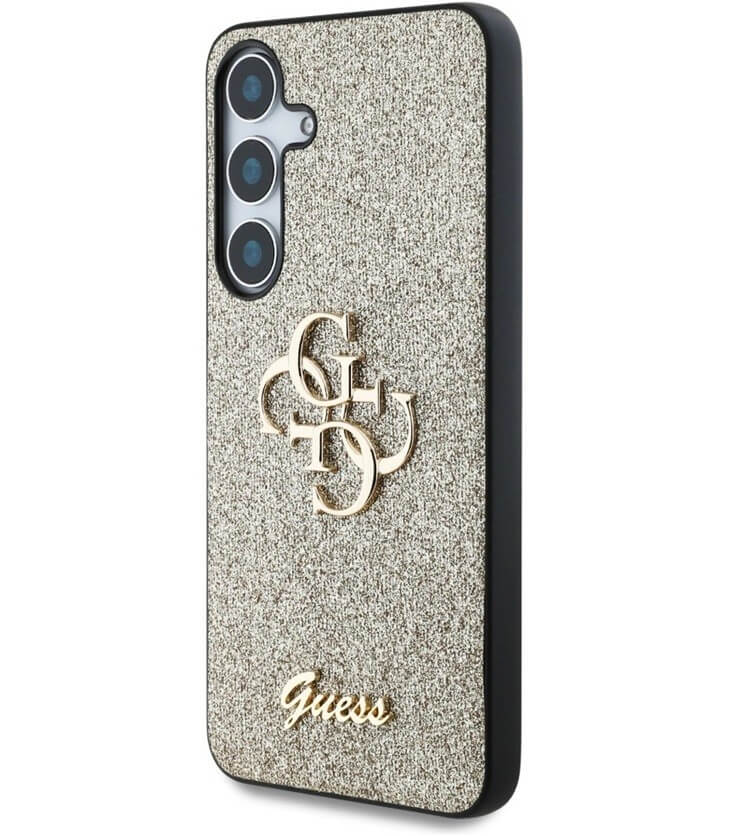 Калъф за Samsung S25 Plus, Guess Glitter 4G Metal Logo Case, Златист (2)