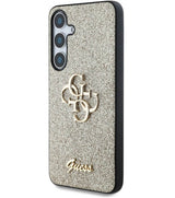 Калъф за Samsung S25 Plus, Guess Glitter 4G Metal Logo Case, Златист (2)