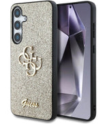Калъф за Samsung S25 Plus, Guess Glitter 4G Metal Logo Case, Златист (3)