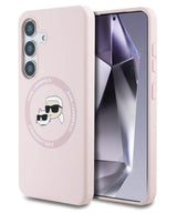 MagSafe Калъф за Samsung S25 Plus, Karl Lagerfeld Silicone Double Heads Case, Розов (3)