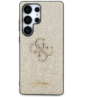 Калъф за Samsung S25 Ultra, Guess Glitter 4G Metal Logo Case, Златист