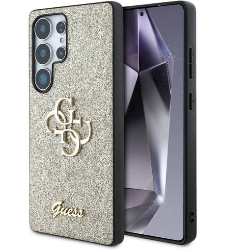 Калъф за Samsung S25 Ultra, Guess Glitter 4G Metal Logo Case, Златист (3)