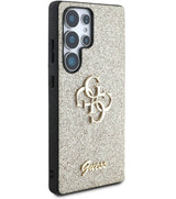 Калъф за Samsung S25 Ultra, Guess Glitter 4G Metal Logo Case, Златист (5)