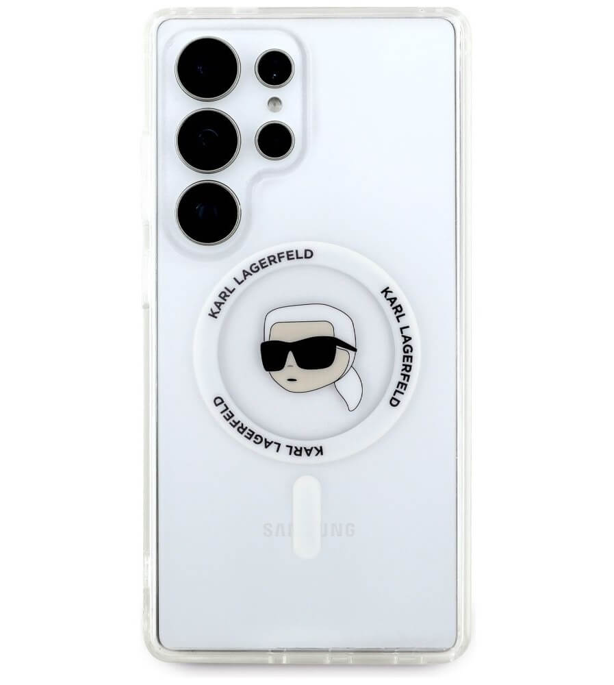 Magsafe Калъф за Samsung S25 Ultra, Karl Lagerfeld IML Choupette Head Case, Прозрачен