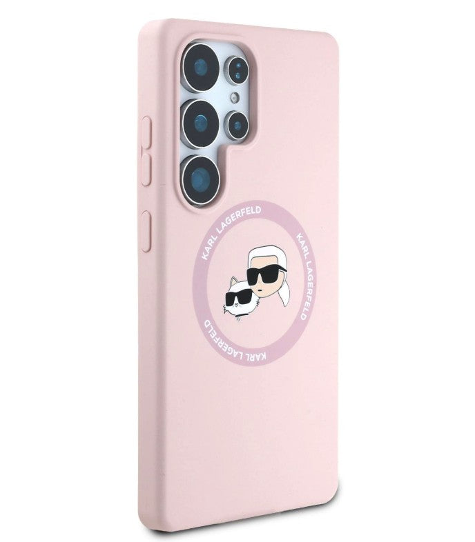 MagSafe Калъф за Samsung S25 Ultra, Karl Lagerfeld Silicone Double Heads Case, Розов (4)