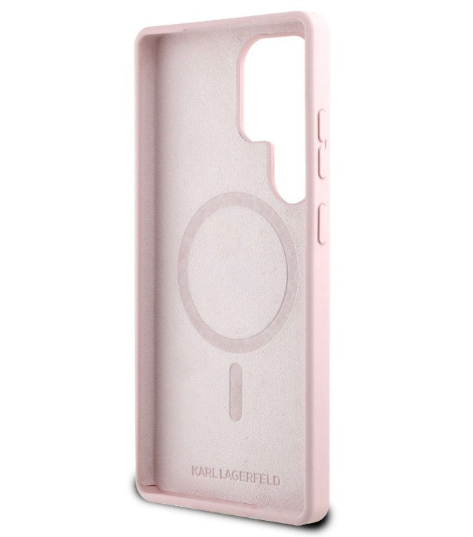 MagSafe Калъф за Samsung S25 Ultra, Karl Lagerfeld Silicone Double Heads Case, Розов (3)