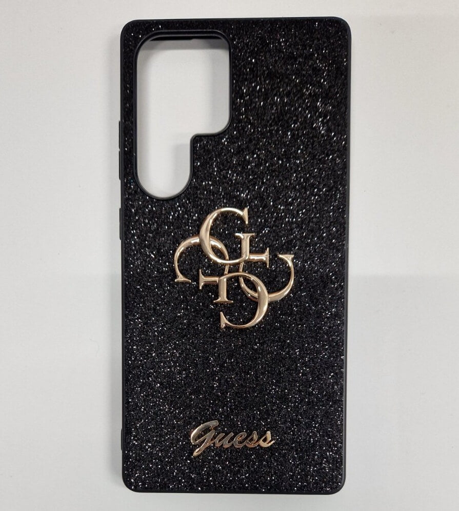 Калъф за Samsung S25 Ultra, Guess Glitter 4G Metal Logo Case, Черен (6)