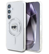Magsafe Калъф за Samsung S25, Karl Lagerfeld IML Choupette Head Case, Прозрачен