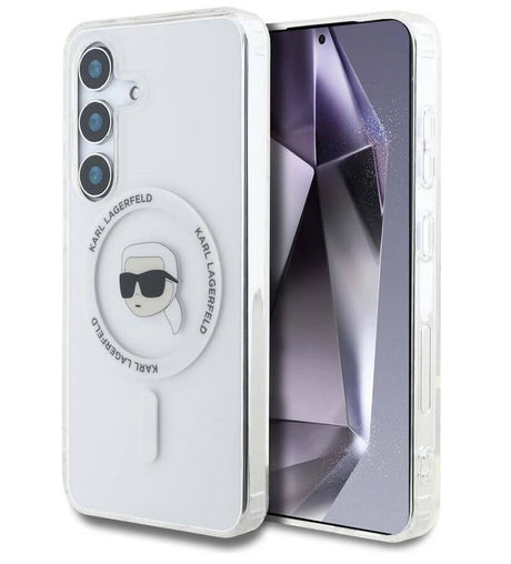 Magsafe Калъф за Samsung S25, Karl Lagerfeld IML Choupette Head Case, Прозрачен