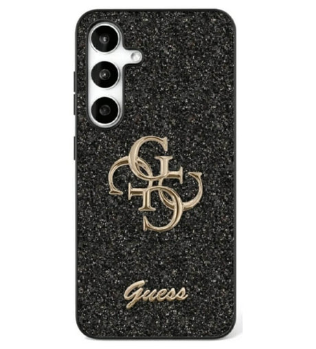 Калъф за Samsung S25, Guess Glitter 4G Metal Logo Case, Черен