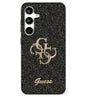 Калъф за Samsung S25, Guess Glitter 4G Metal Logo Case, Черен