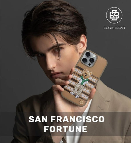 Калъф за iPhone 16 Pro, Zuck Bear San Francisco Fortune Golden State Case, Кафяв (2)