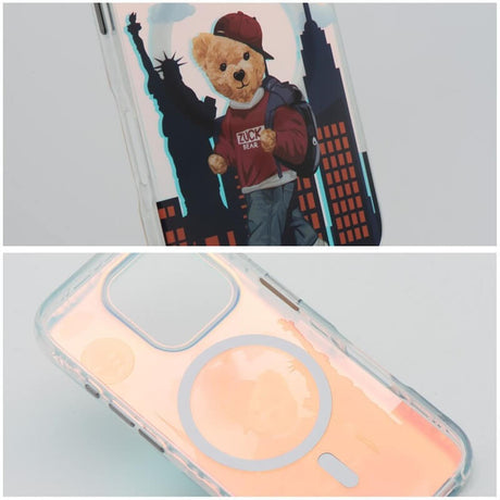 Magsafe Калъф за iPhone 16, Zuck Bear Darnell Frodted Laser New York Case, Бял (3)