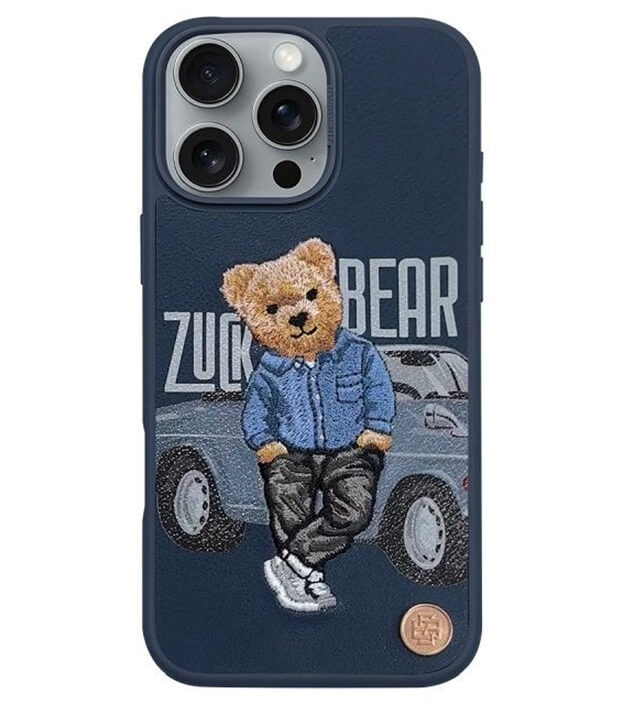Калъф за iPhone 16 Pro, Zuck Bear San Francisco Fortune Social Vibe Case, Син