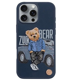 Калъф за iPhone 16 Pro Max, Zuck Bear San Francisco Fortune Social Vibe Case, Син