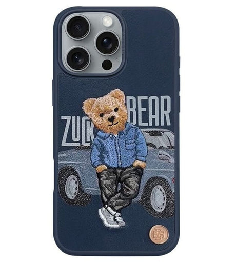 Калъф за iPhone 16 Pro Max, Zuck Bear San Francisco Fortune Social Vibe Case, Син
