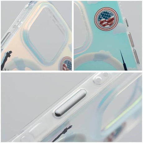 Magsafe Калъф за iPhone 16 Pro, Zuck Bear Darnell Frodted Laser New York Case, Бял (4)