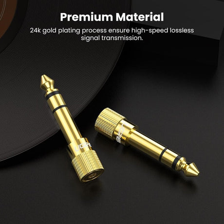 Аудио Преход, Ugreen Jack 3.5 Male to Aux 6.35 mm Female, Златист (5)