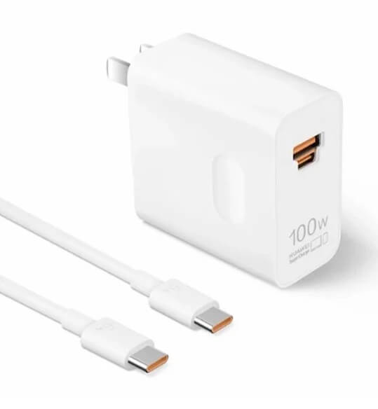 Оригинално Зарядно с Кабел, Honor 100W USB-A/USB-C Super Charge 220v, Бял (3)