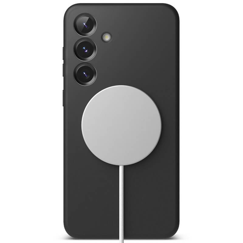 Magsafe Калъф за Samsung S25 Plus, Ringke Silicone Magnetic Case, Черен (4)