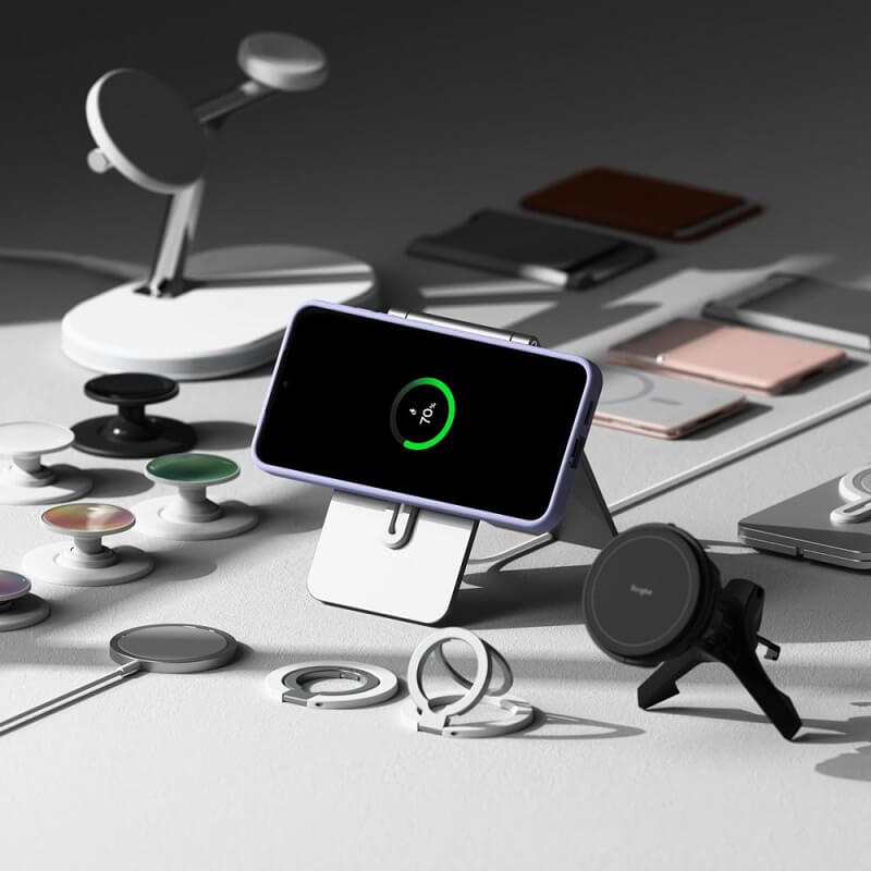 Magsafe Калъф за Samsung S25 Plus, Ringke Silicone Magnetic Case, Лилав (7)