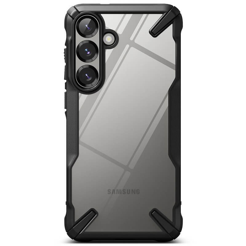 Противоударен Хибриден Калъф за Samsung S25, Ringke Fusion X Case, Черен (3)