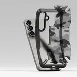 Противоударен Хибриден Калъф за Samsung S25, Ringke Fusion X Camouflage Case, Черен (5)