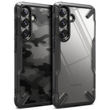 Противоударен Хибриден Калъф за Samsung S25, Ringke Fusion X Camouflage Case, Черен (4)