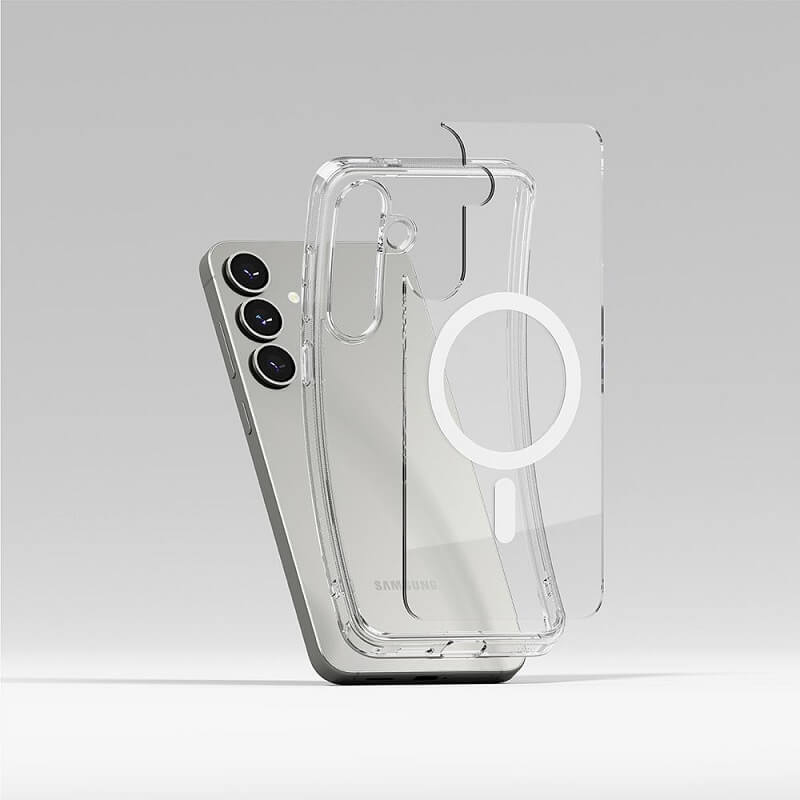 Magsafe Калъф за Samsung S25 Plus, Ringke Fusion Magnetic Case, Прозрачен (4)
