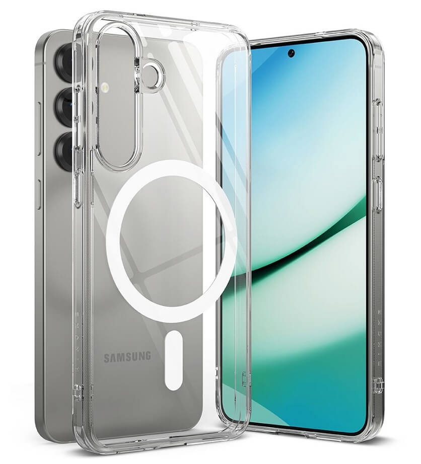 Magsafe Калъф за Samsung S25 Plus, Ringke Fusion Magnetic Case, Прозрачен
