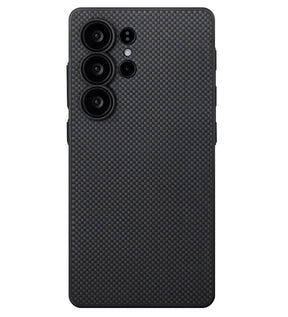 Magsafe Калъф за Samsung S25 Ultra, Pitaka PIN Button Black-Grey Plain Case, Черен