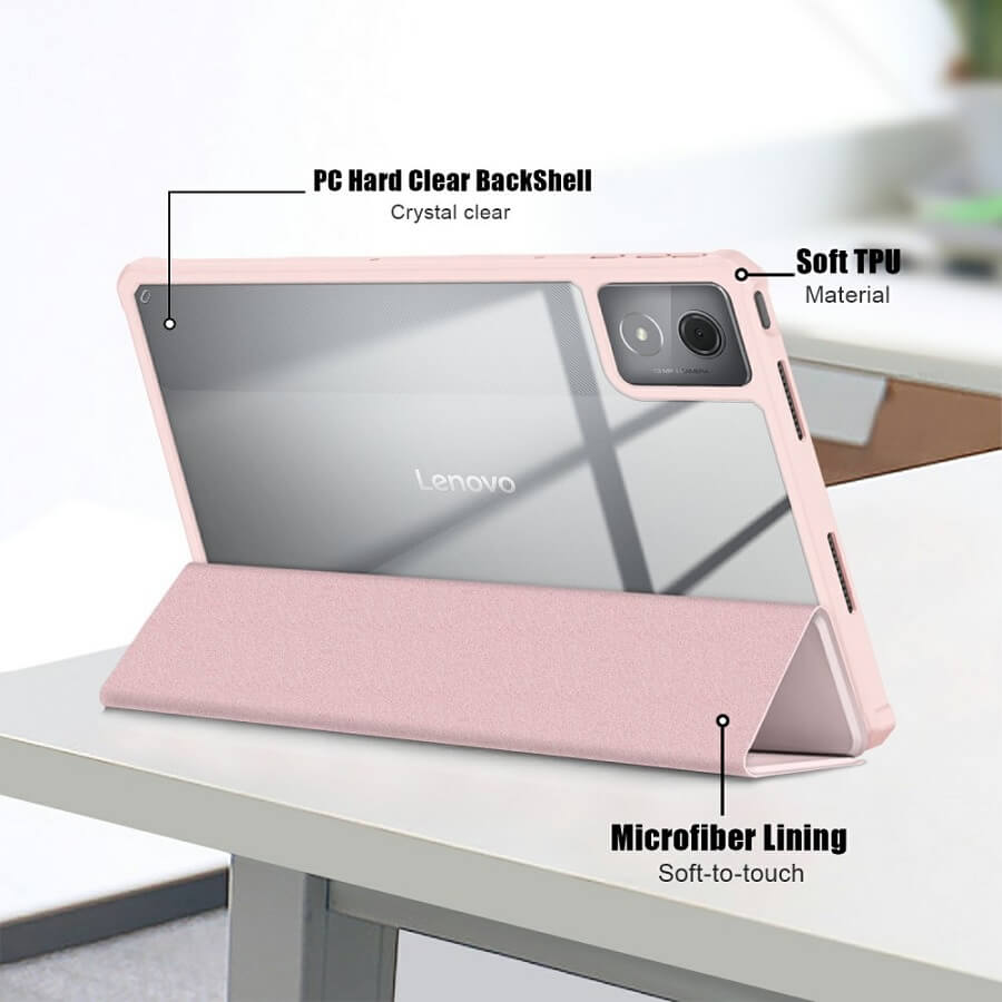 Калъф за Lenovo Tab K11 Plus 11.5", Rugged Hybrid Pen Case, Розов (6)