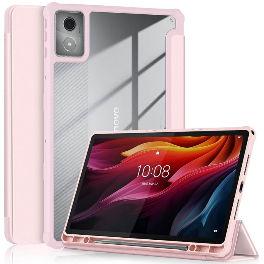 Калъф за Lenovo Tab K11 Plus 11.5", Rugged Hybrid Pen Case, Розов