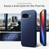 Противоударен Силиконов Калъф за Google Pixel 9A, Spigen Liquid Air Case, Син (8)