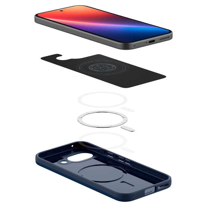 Magsafe Противоударен Калъф за Google Pixel 9A, Spigen Thin Fit Magsafe Case, Син (6)