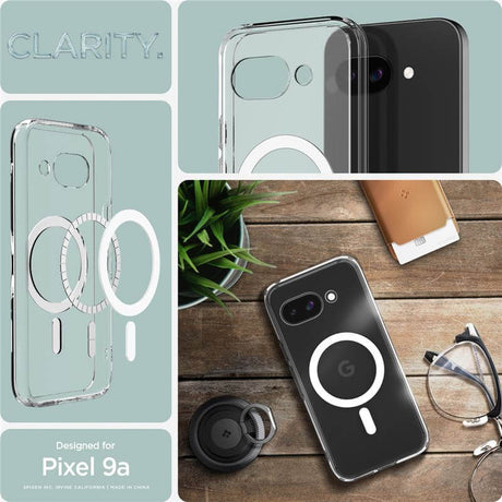 Magsafe Противоударен Калъф за Google Pixel 9A, Spigen Ultra Hybrid Case, Бял (8)