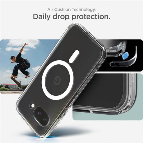 Magsafe Противоударен Калъф за Google Pixel 9A, Spigen Ultra Hybrid Case, Бял (9)