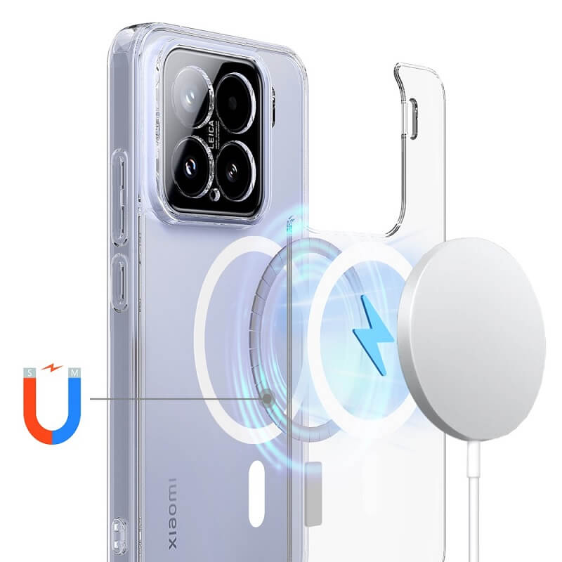 Magsafe Калъф за Xiaomi 15, Magnetic Acrylic Clear Case, Прозрачен (2)