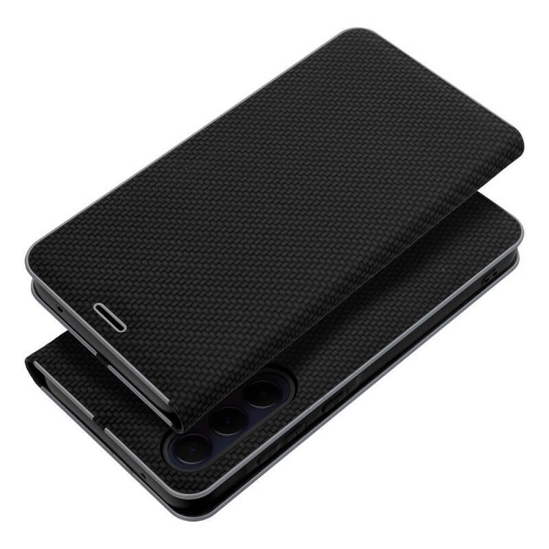 Луксозен Калъф за Xiaomi Redmi Note 14 4G, Luna Book Case, Черен (4)