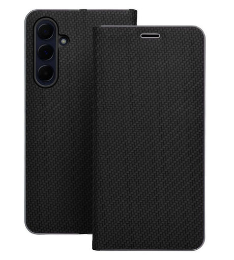 Луксозен Калъф за Xiaomi Redmi Note 14 4G, Luna Book Case, Черен