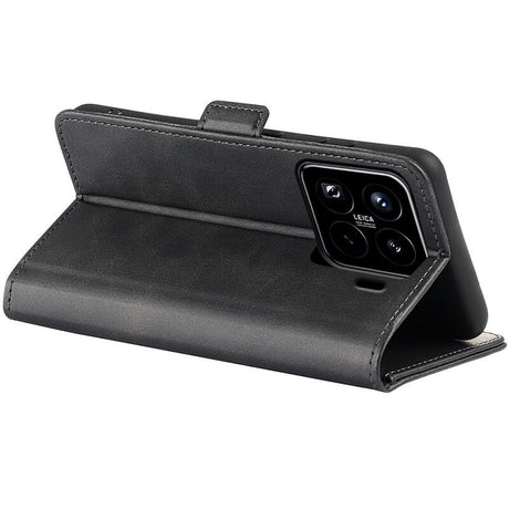 Кожен Калъф с Джобове за Xiaomi 15 Pro, Wallet Book Case, Черен (5)