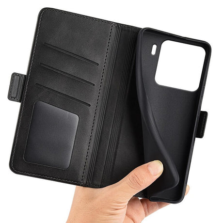 Кожен Калъф с Джобове за Xiaomi 15 Pro, Wallet Book Case, Черен (6)