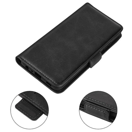 Кожен Калъф с Джобове за Xiaomi 15, Wallet Book Case, Черен (9)