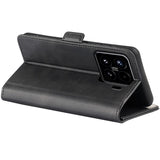 Кожен Калъф с Джобове за Xiaomi 15, Wallet Book Case, Черен (6)